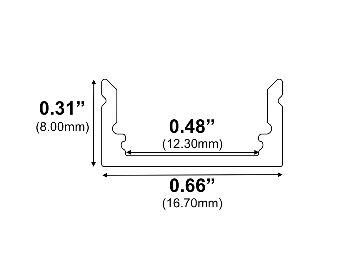 Black LED Channel - 1971ASL-B