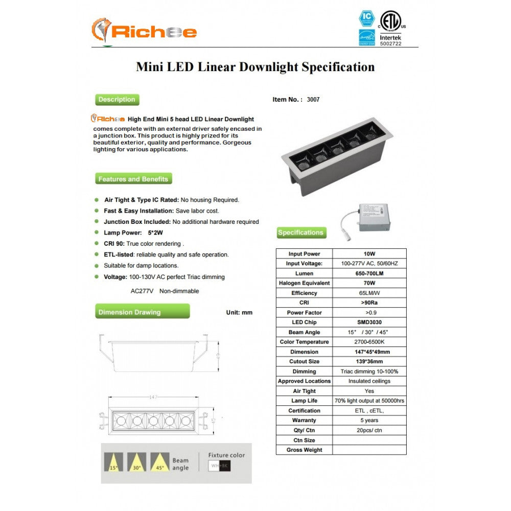 MINI LED LINEAR LIGHT