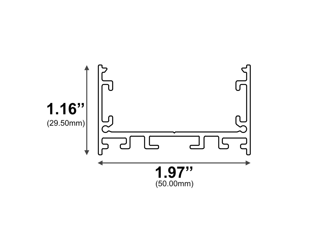 Surface / Pendant Black LED Channel - 455ASL-B