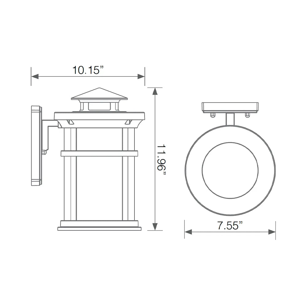 Outdoor Wall Lantern (3000K) - EOL-WL11BRZ-1040e