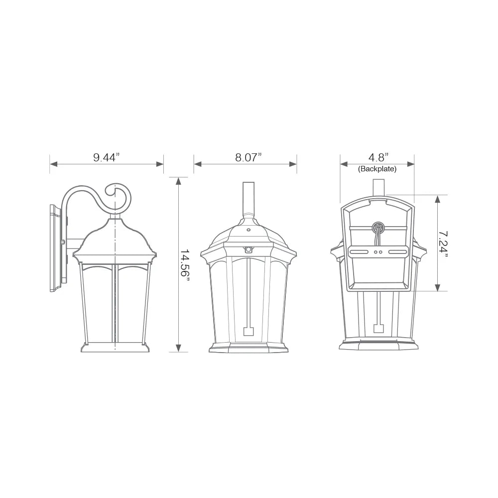 LED Flickering Flame Lantern w/Dual Security Light (Bronze)  -  EFL-130W-MD