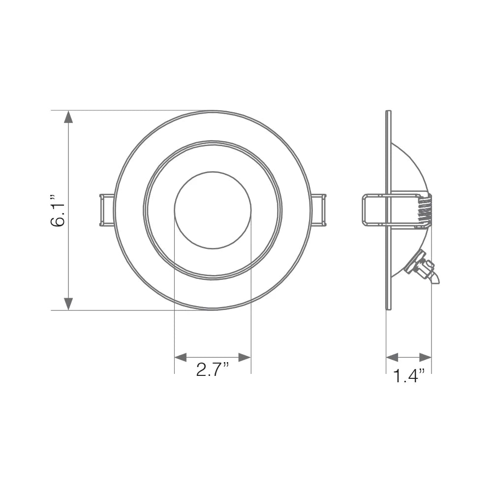 6” Gimbal Downlight with Junction Box 5 Color Selectable Dimmable - Euri