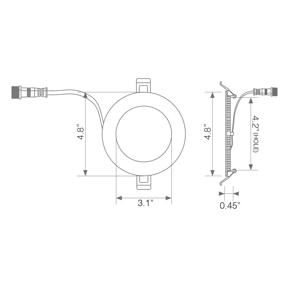 4” Slim Recessed Downlight with Junction Box, 5CCT, Dimmable - Euri