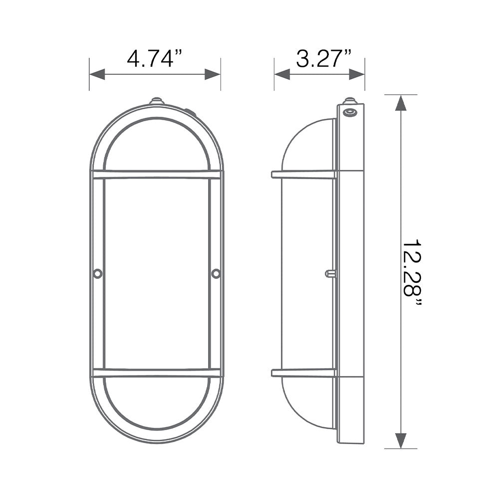 Residential LED 12.5-Watt Oval Wall Sconce Wet Rated 6 Color Selectable Non-Dimmable Photocell Sensor