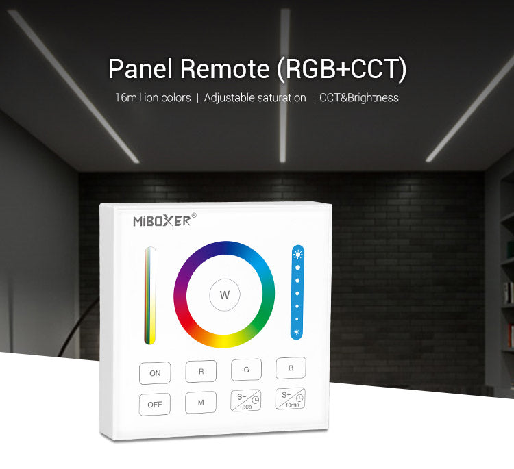 Wall Mount 1 Zone RGB/W/CCT Color Wheel Wireless Panel