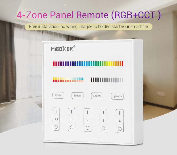 4 Zone Mi Light Wall Mount Rgb/Cct