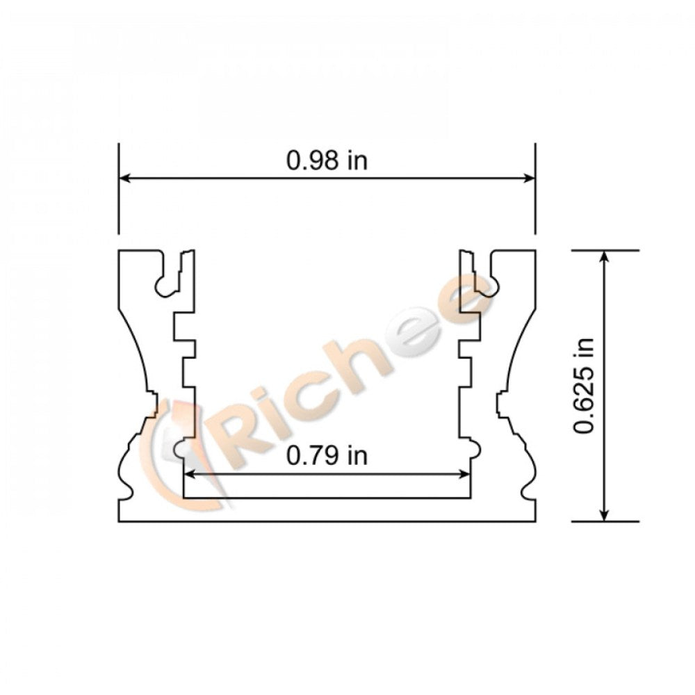 1" Wide Deep Led Aluminum Channel -9637