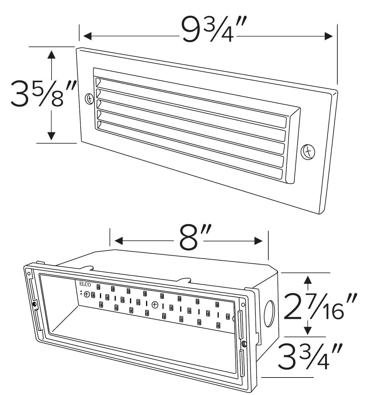 LED Brick Light with Angled Louver