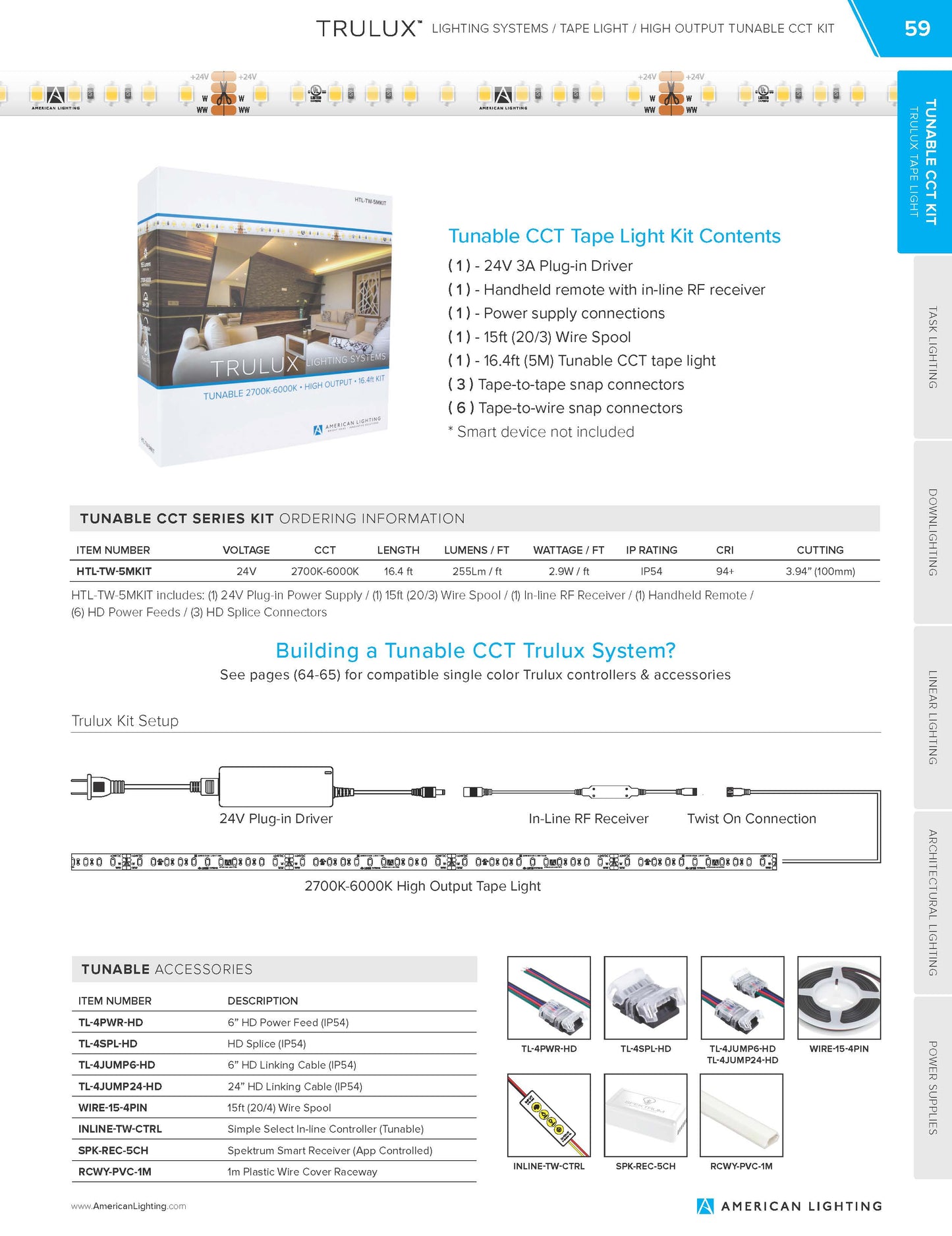 Tunable CCT 5M KIT TUNABLE CCT 5M Tape Light Kit