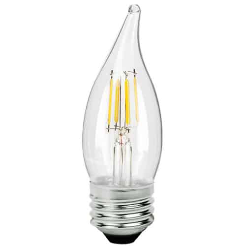 LED Filament High CRI Lamp E26 Clear Flame – 1.4″, 3W, 27K