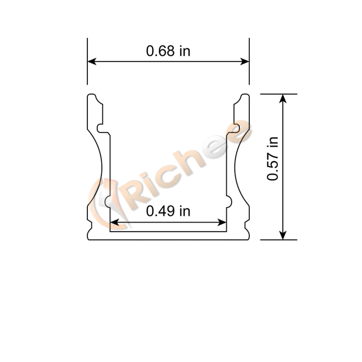 11/16'' Smoot LED Aluminum Channel