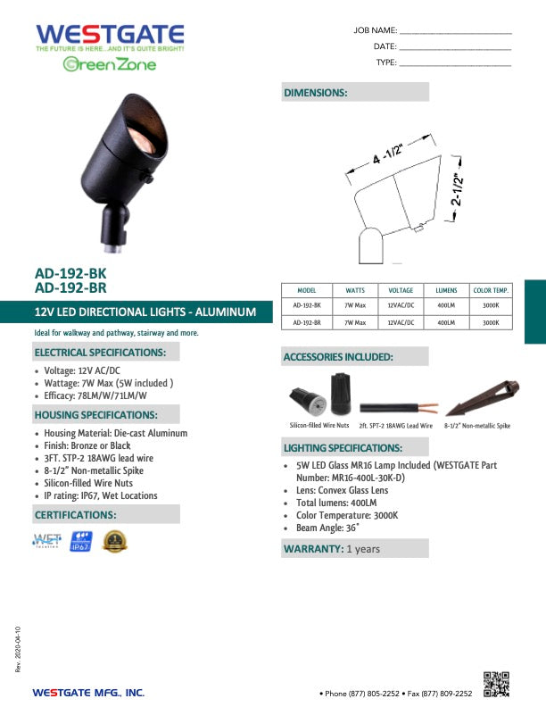 12V LED Directional Light - WESTGATE