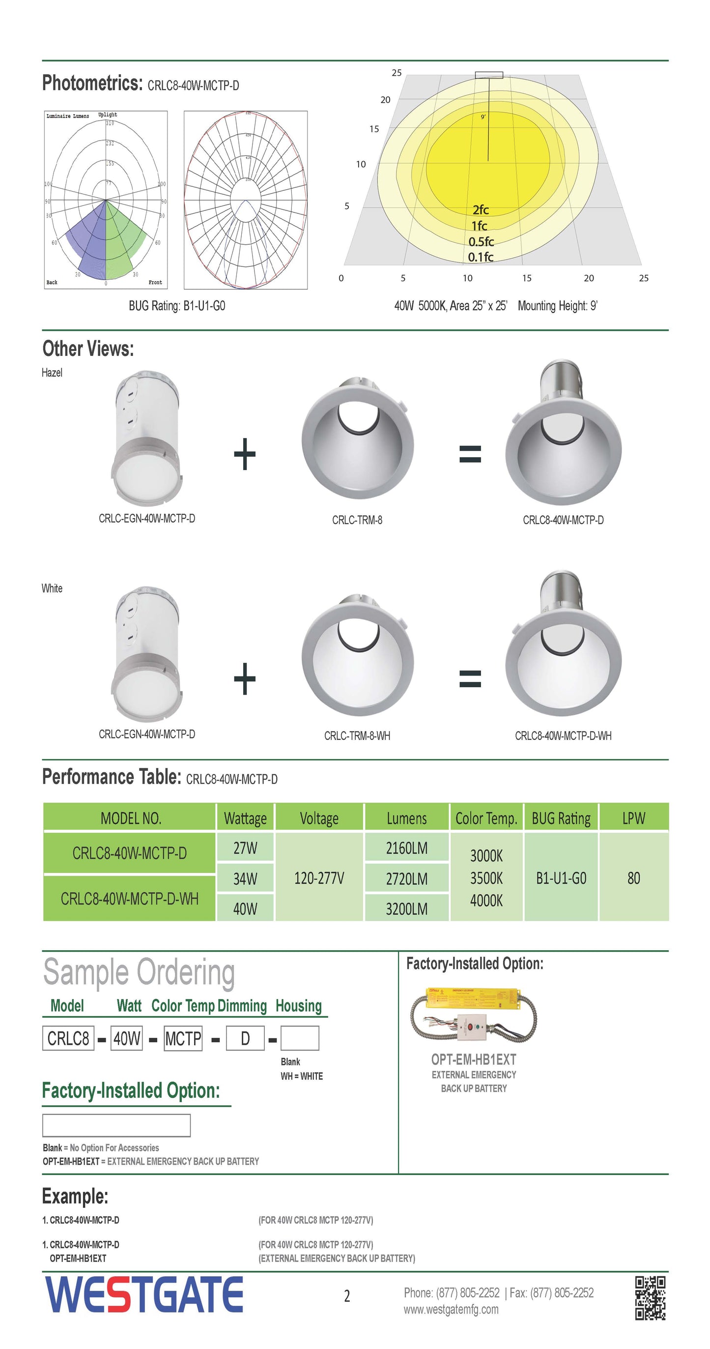 LED Commercial Clip-On/Snap-In Recessed Lights - WESTGATE