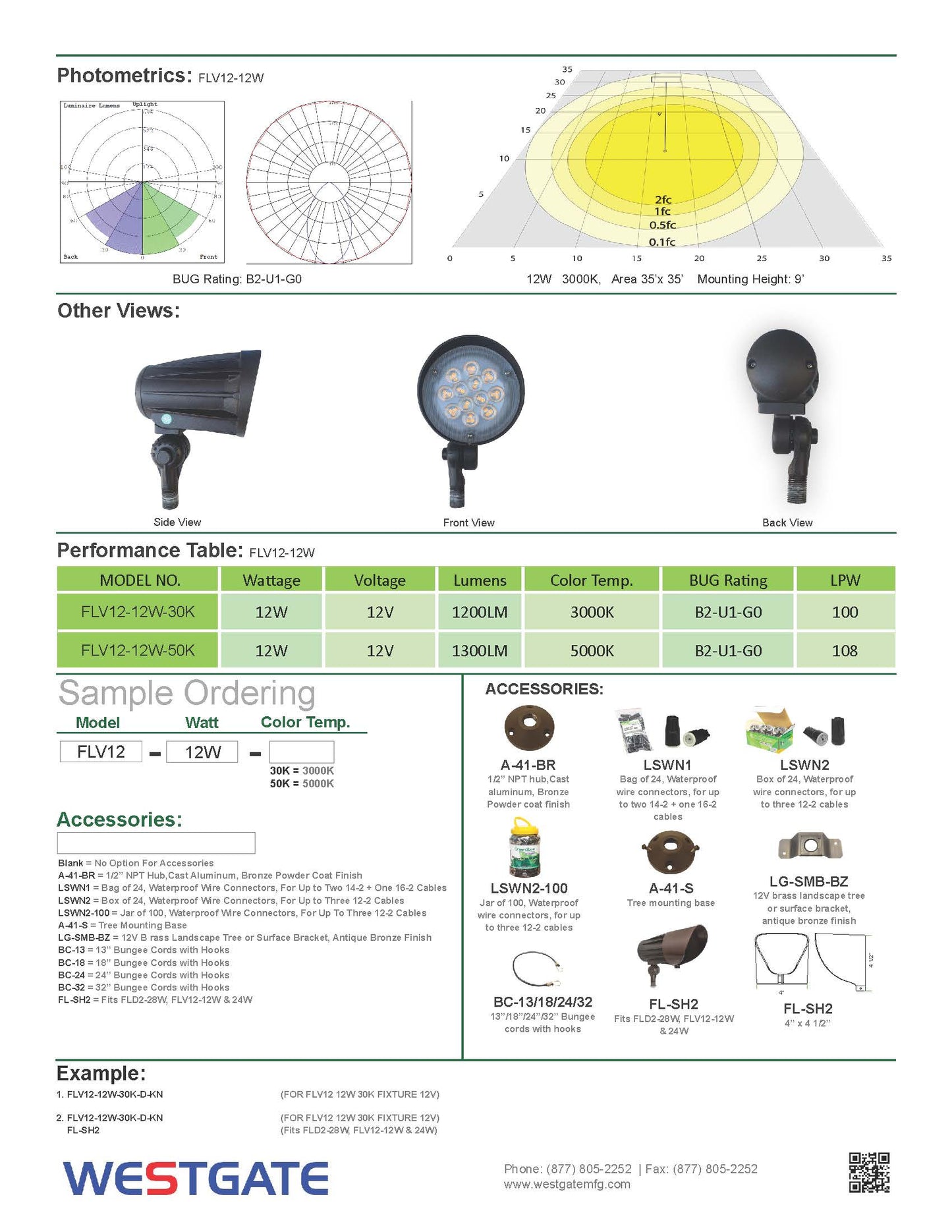 LED Bullet Flood Light - FLV12-12W