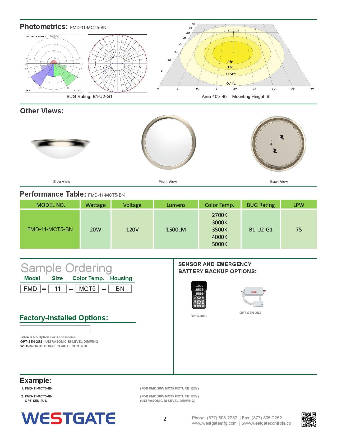 FMD LED Multi-CCT Dome Flush Mount Light - WESTGATE