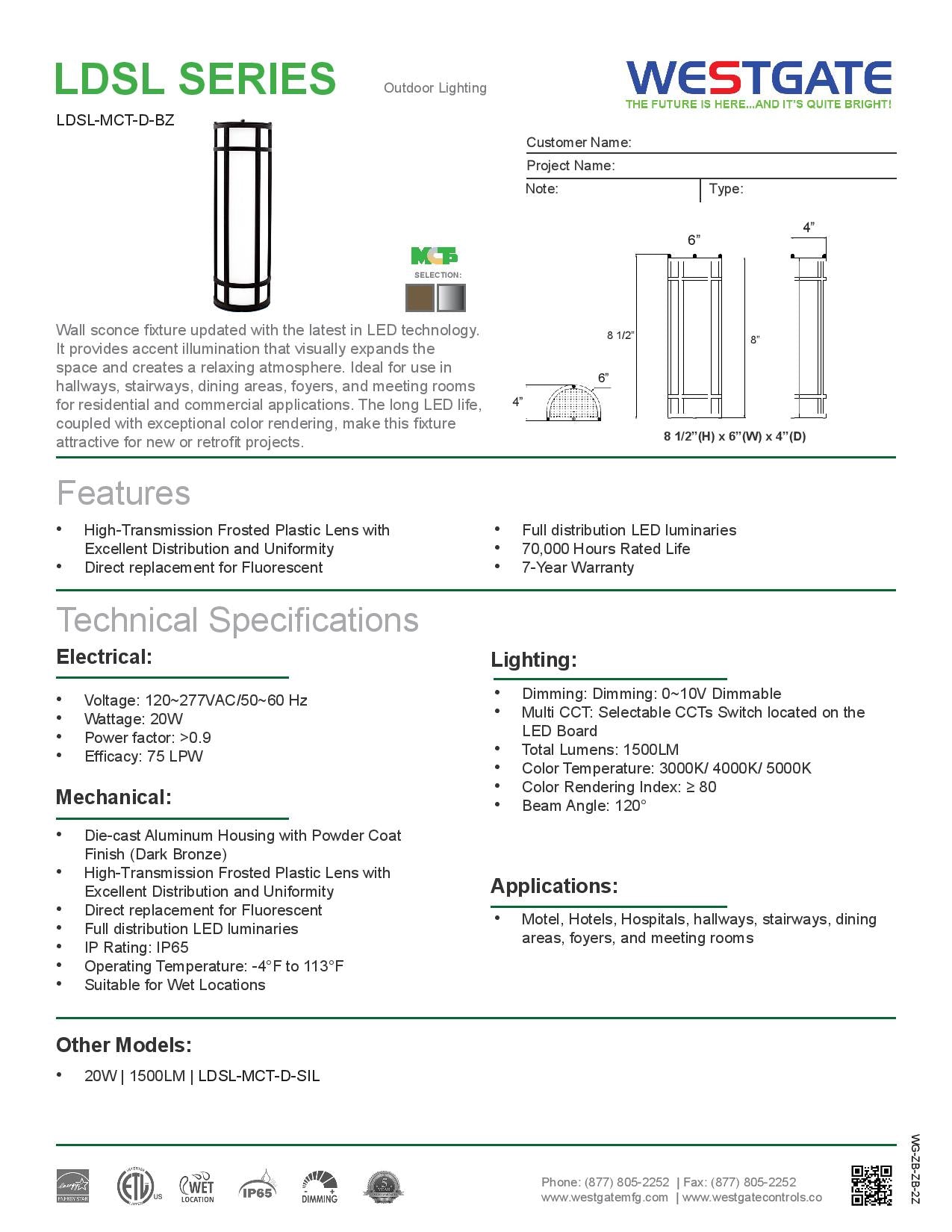 LED 18" Outdoor Wall Sconces