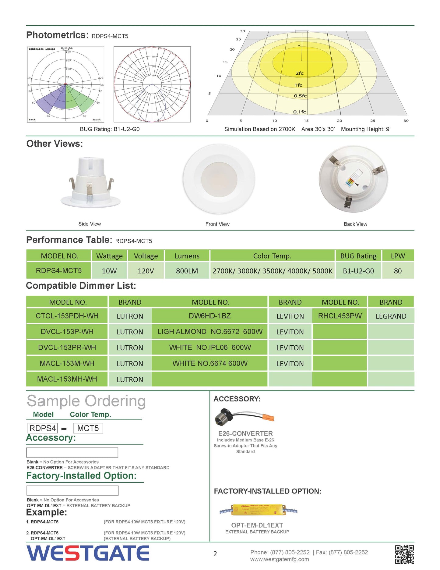 4" LED Downlight MCT5 - Westgate