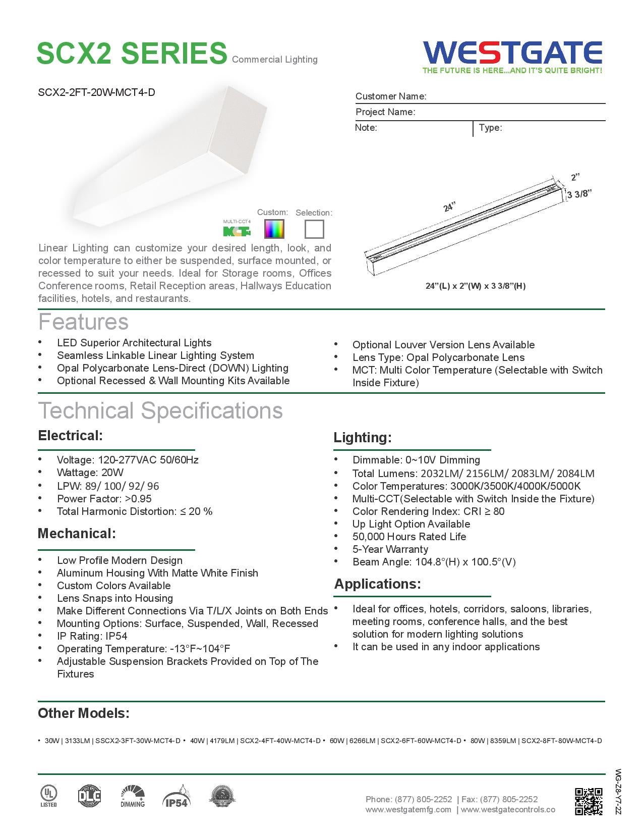 LED 2" Superior Architectural Seamless Linear Lights