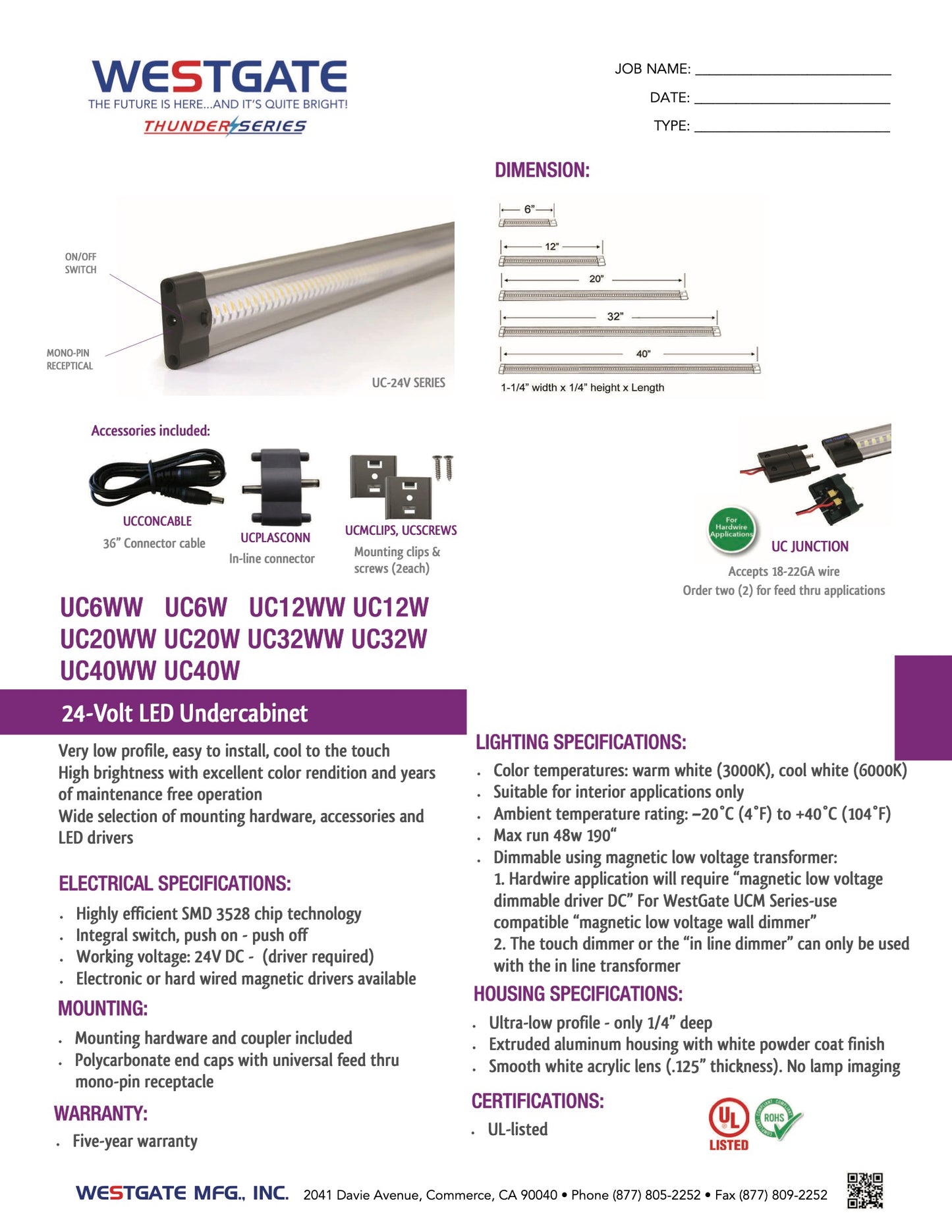 12V 6 in LED Linear Undercabinet